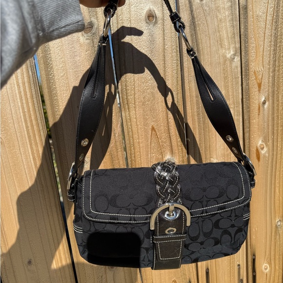 Coach Handbags - PENDING Black Coach vintage braided soho bag